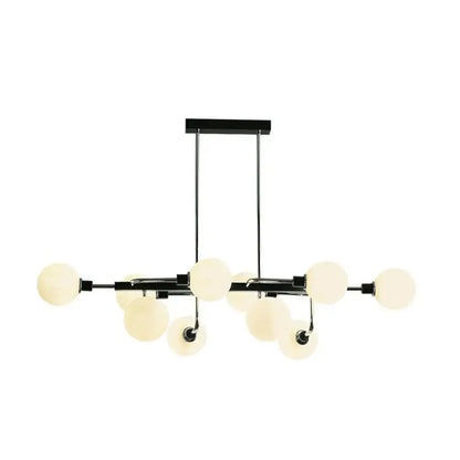 Modern black & chrome sputnik hanging island light dining room