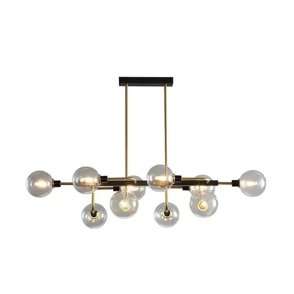 Modern black & chrome sputnik hanging island light dining room