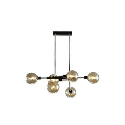 Modern black & chrome sputnik hanging island light dining room