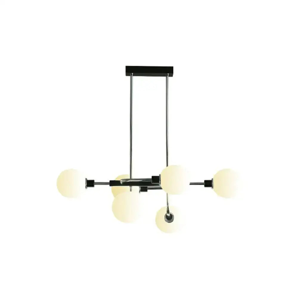 Modern black & chrome sputnik hanging island light dining room