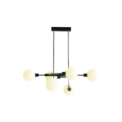 Modern black & chrome sputnik hanging island light dining room