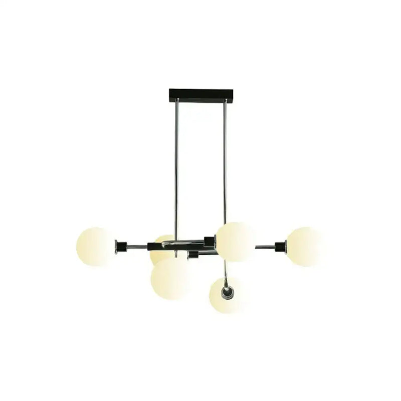 Modern black & chrome sputnik hanging island light dining room