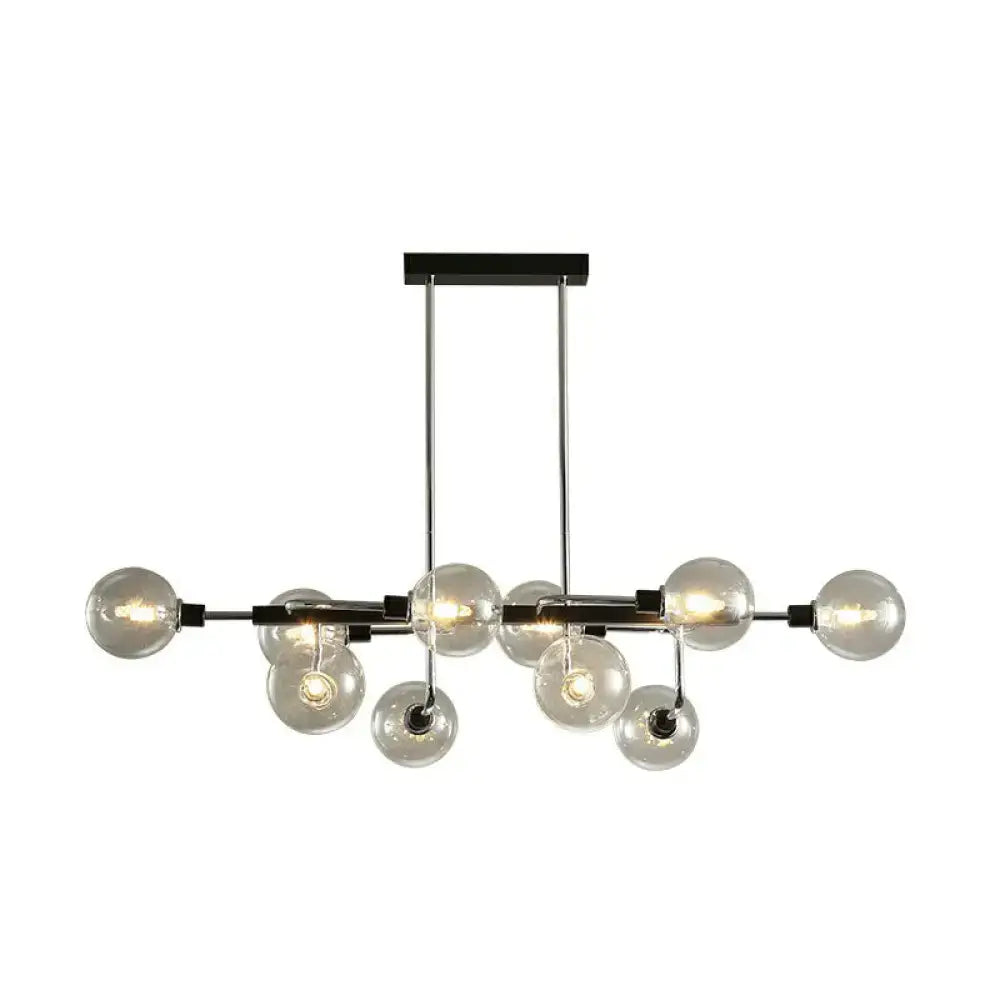 Modern black & chrome sputnik hanging island light dining room