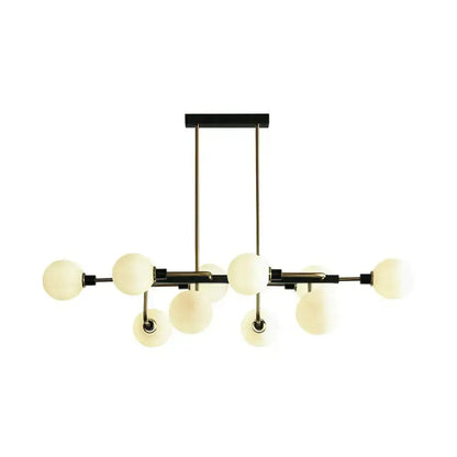 Modern black & chrome sputnik hanging island light dining room