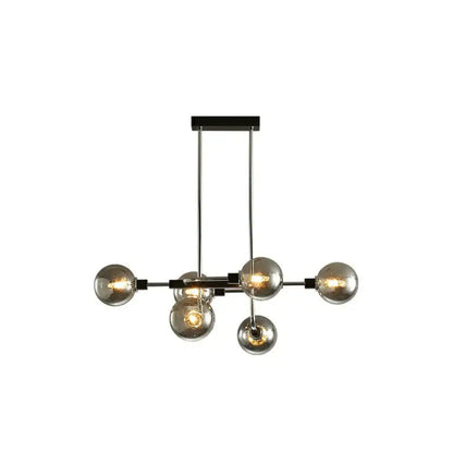 Modern black & chrome sputnik hanging island light dining room