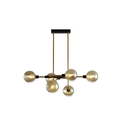 Modern black & chrome sputnik hanging island light dining room