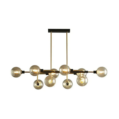 Modern black & chrome sputnik hanging island light dining room