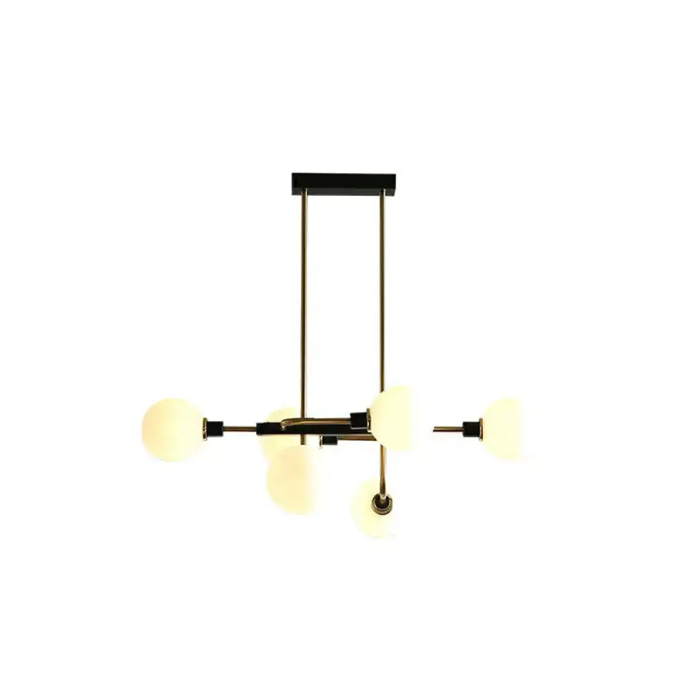 Modern black & chrome sputnik hanging island light dining room