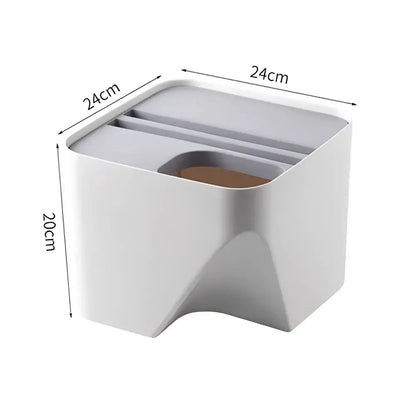 stackable trash white & gray kitchen recycling bin