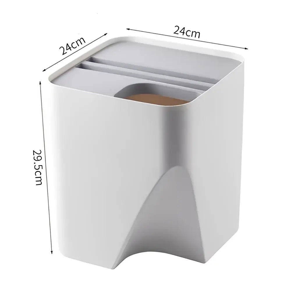 stackable trash white & gray kitchen recycling bin