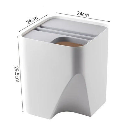 stackable trash white & gray kitchen recycling bin