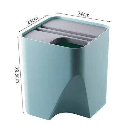 stackable trash white & gray kitchen recycling bin