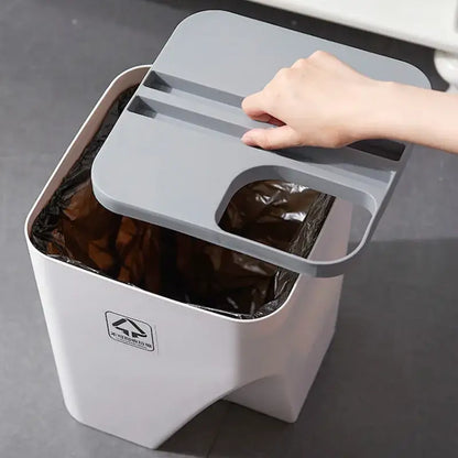 stackable trash white & gray kitchen recycling bin