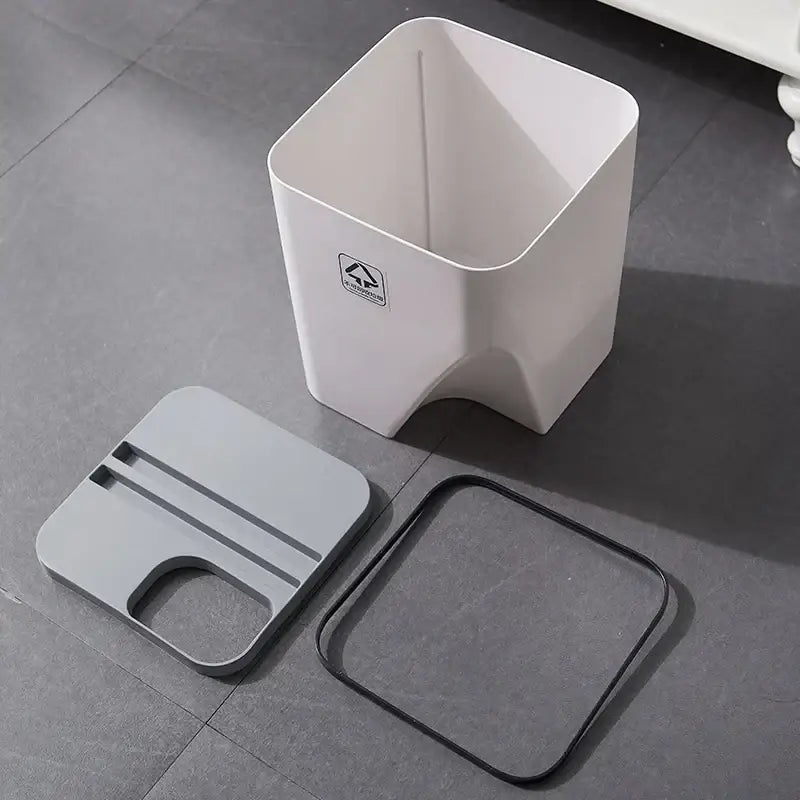 stackable trash white & gray kitchen recycling bin