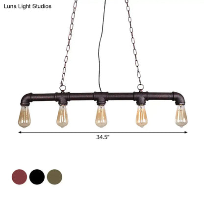 Industrial steampunk black island pendant light dining room e26