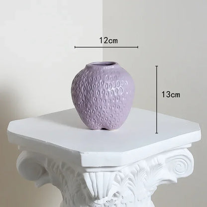 DecorBites™ Strawberry Cartoon Flower Vase for Home Décor