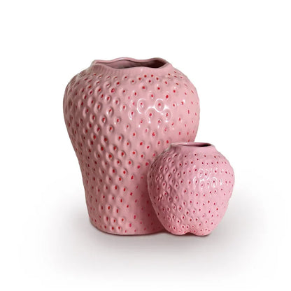 DecorBites™ Strawberry Cartoon Flower Vase for Home Décor