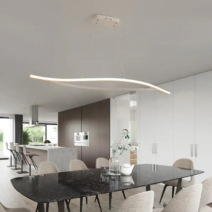 Modern black & white aluminum leaf led island light for dining room