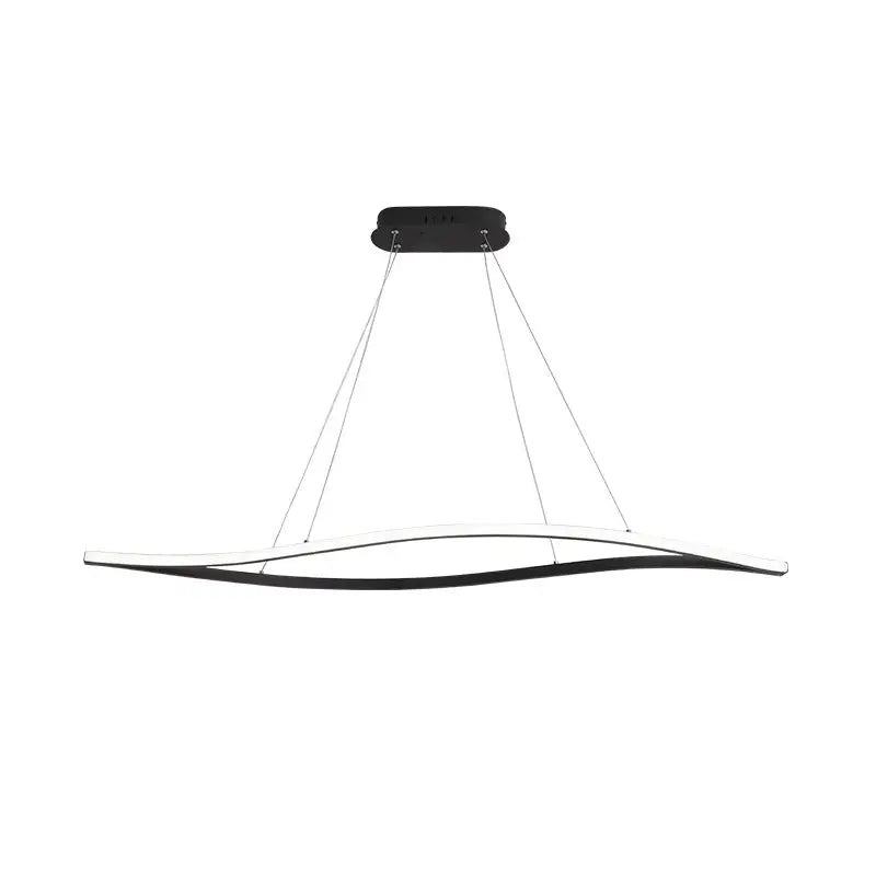 Modern black & white aluminum leaf led island light for dining room