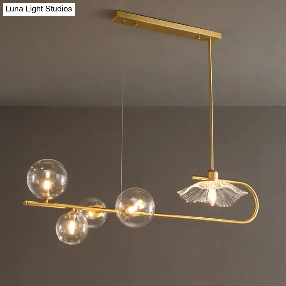Postmodern suspension lamp with lotus leaf design – dining room gold