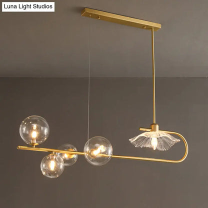 Postmodern suspension lamp with lotus leaf design – dining room gold