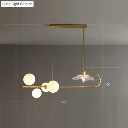 Postmodern suspension lamp with lotus leaf design – dining room gold