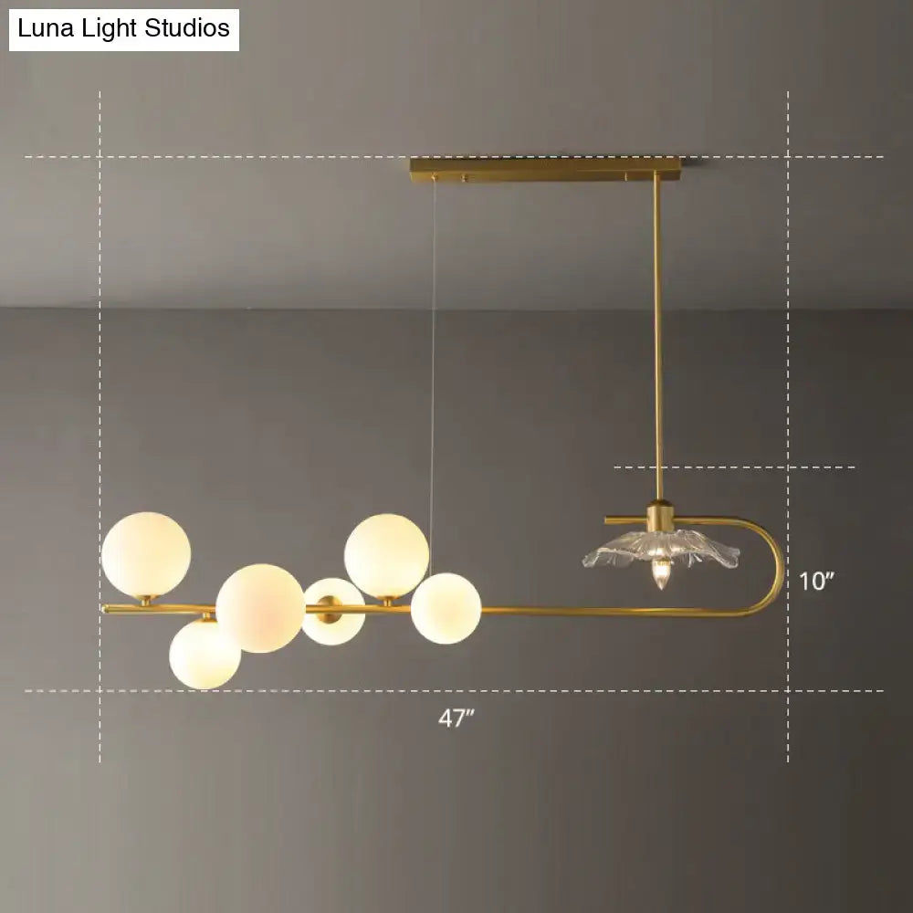 Postmodern suspension lamp with lotus leaf design – dining room gold