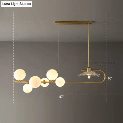 Postmodern suspension lamp with lotus leaf design – dining room gold