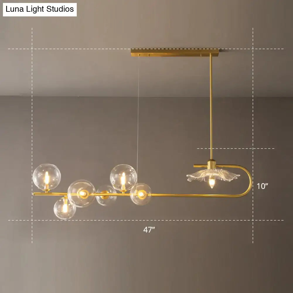 Postmodern suspension lamp with lotus leaf design – dining room gold