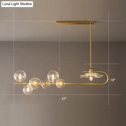 Postmodern suspension lamp with lotus leaf design – dining room gold