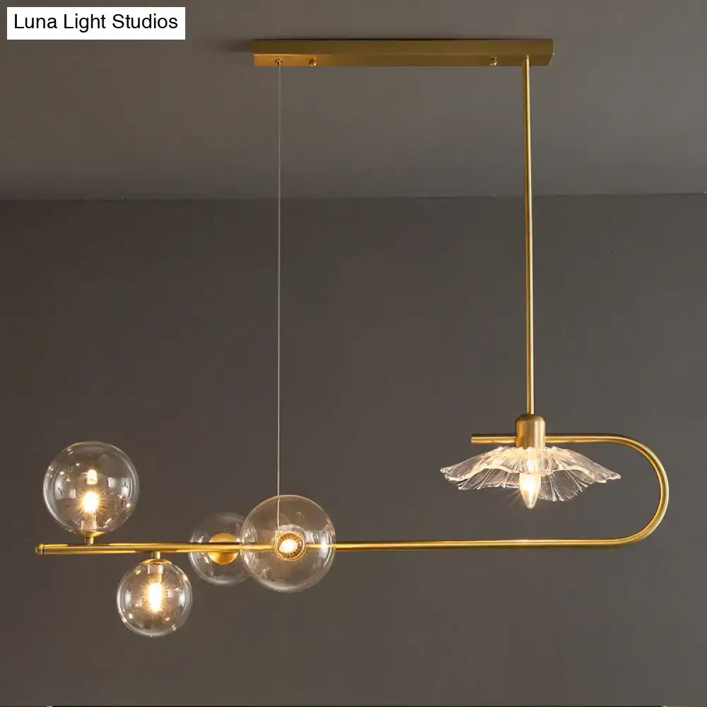 Postmodern suspension lamp with lotus leaf design – dining room gold