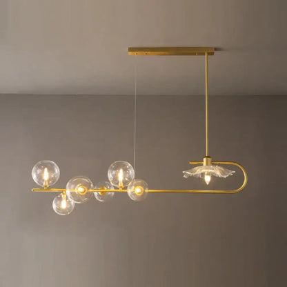 Postmodern suspension lamp with lotus leaf design – dining room gold