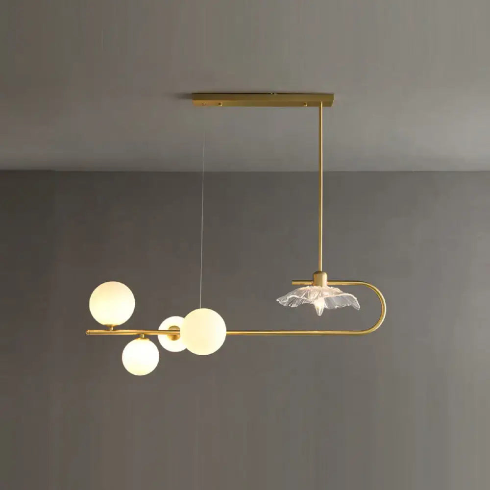 Postmodern suspension lamp with lotus leaf design – dining room gold