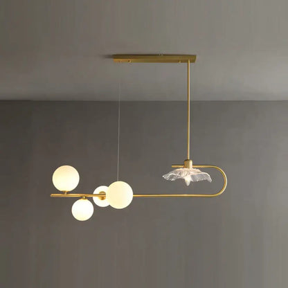 Postmodern suspension lamp with lotus leaf design – dining room gold
