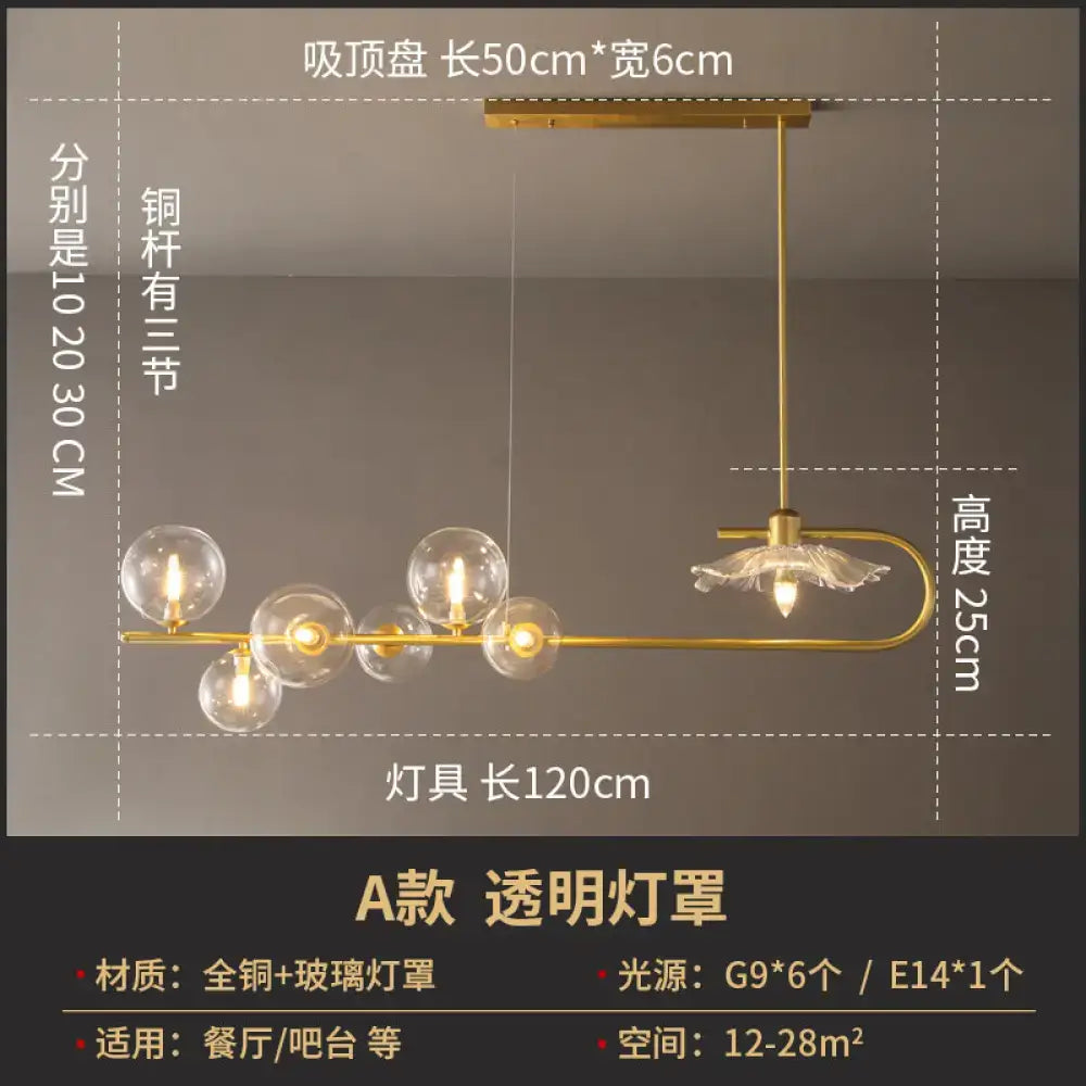 Postmodern suspension lamp with lotus leaf design – dining room gold