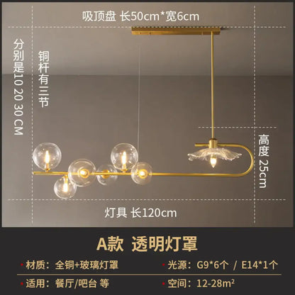 Postmodern suspension lamp with lotus leaf design – dining room gold