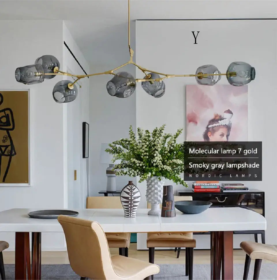 Modern green glass chandelier lighting dining room swirl pendant