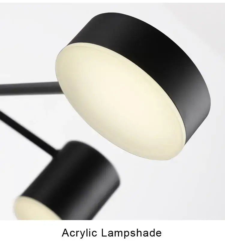 Modern black metal stylish led chandelier for living room