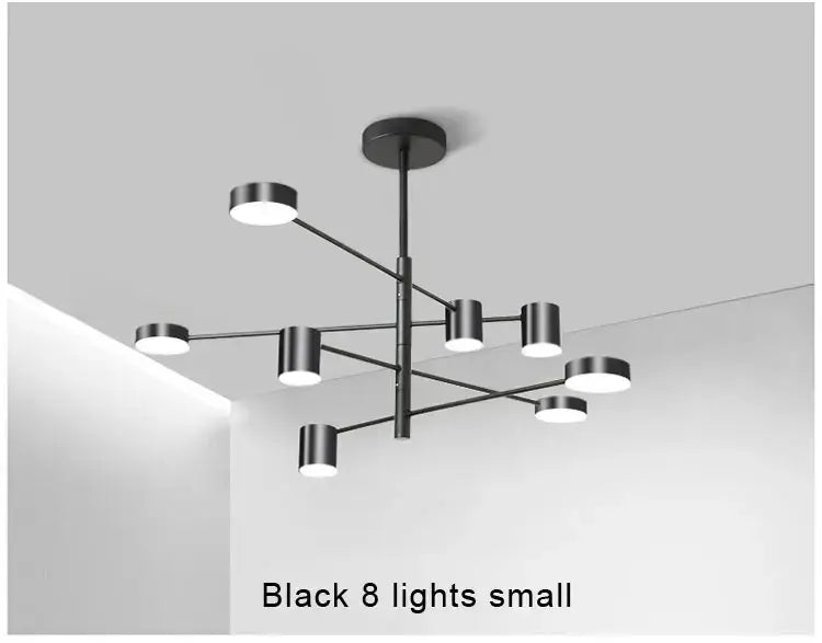 Modern black metal stylish led chandelier for living room
