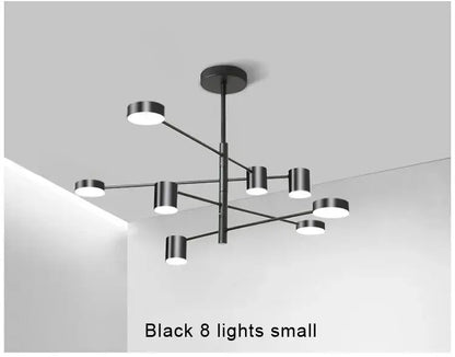 Modern black metal stylish led chandelier for living room