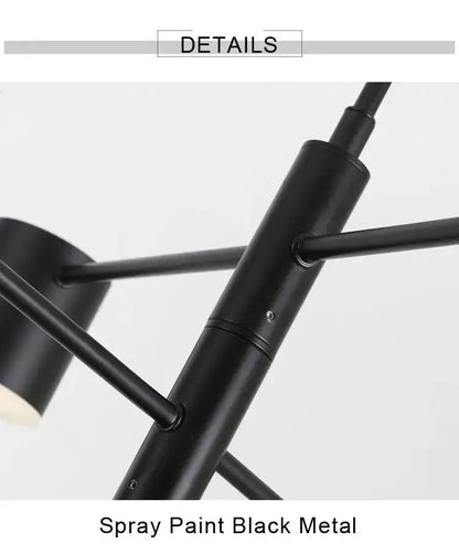 Modern black metal stylish led chandelier for living room