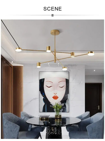 Modern black metal stylish led chandelier for living room