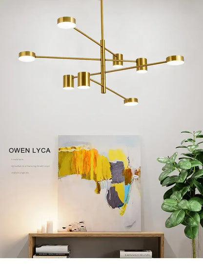 Modern black metal stylish led chandelier for living room