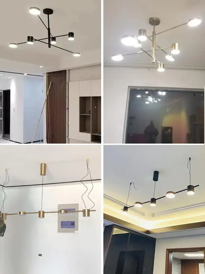 Modern black metal stylish led chandelier for living room