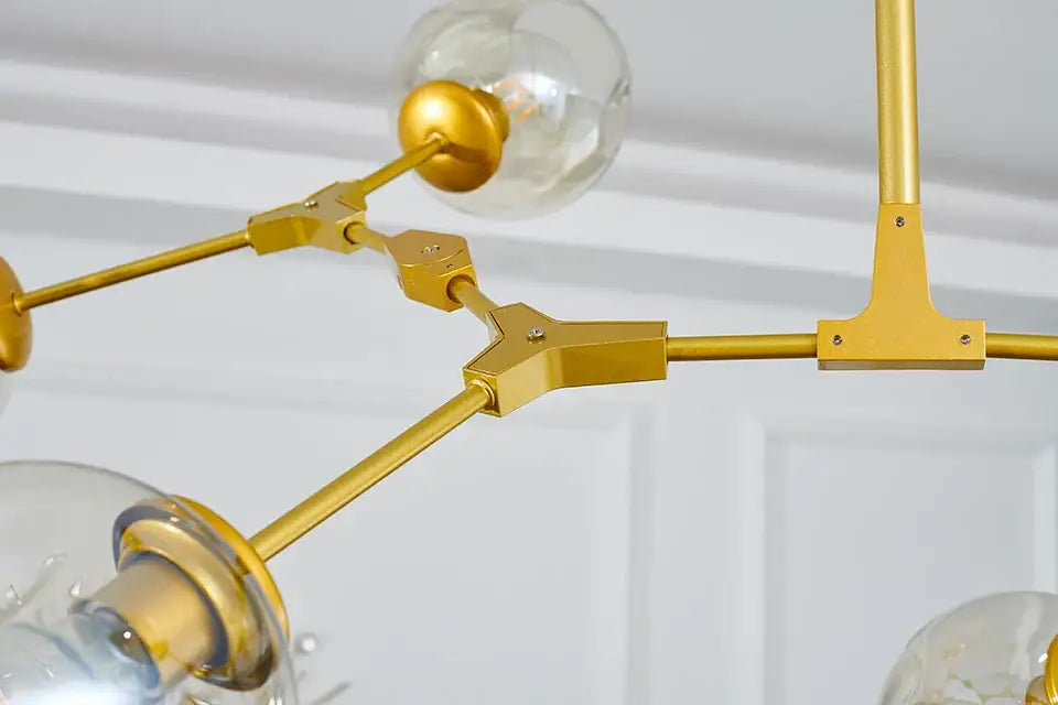 Stylish nordic chandelier with clear glass for dining living room