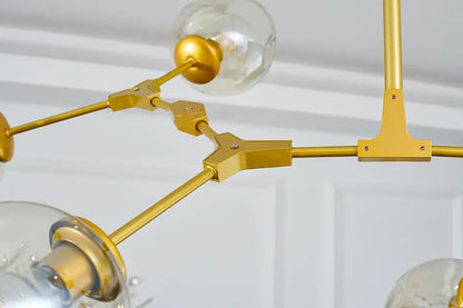 Stylish nordic chandelier with clear glass for dining living room