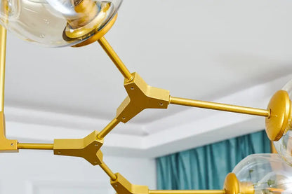 Stylish nordic chandelier with clear glass for dining living room