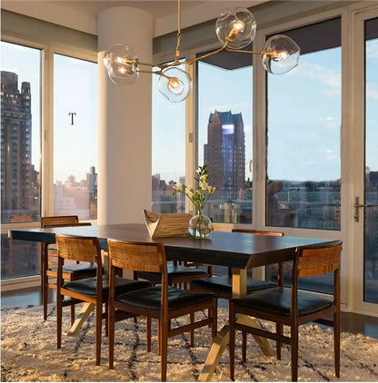 Stylish nordic chandelier with clear glass for dining living room