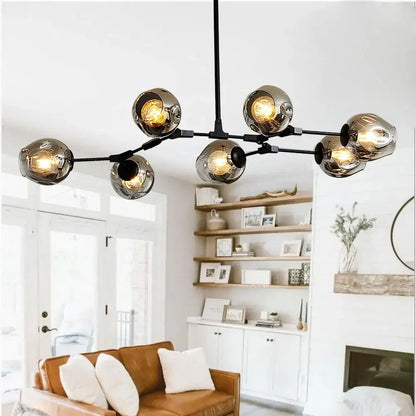 Stylish nordic chandelier with clear glass for dining living room