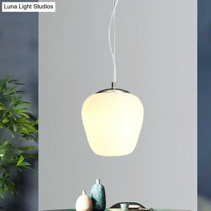 Modern chrome and opal glass pendant light kitchen island ceiling lamp